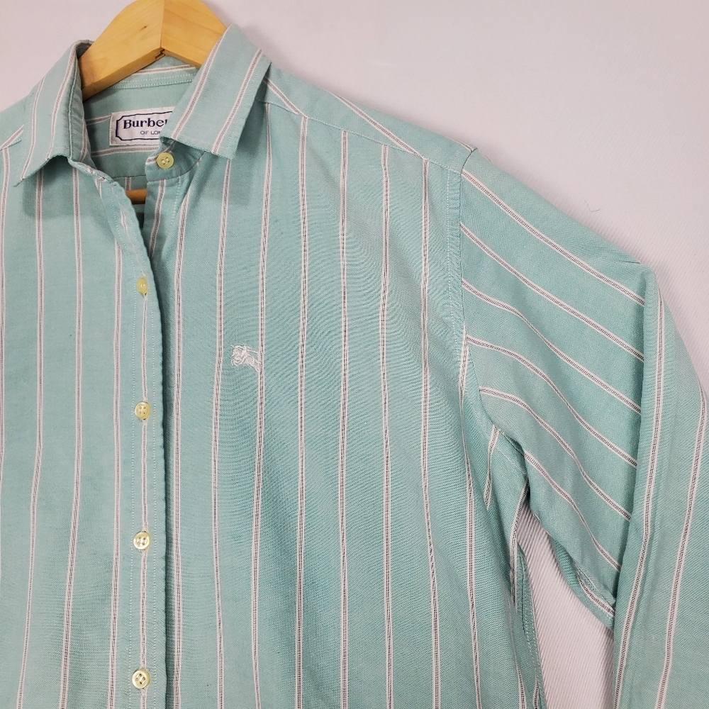 Burberrys of London Men's Verticle Stripe Button Up Shirt SZ 42 Made in France - Picture 3 of 16